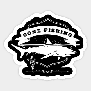 GONE FISHING - SHARK Design Sticker